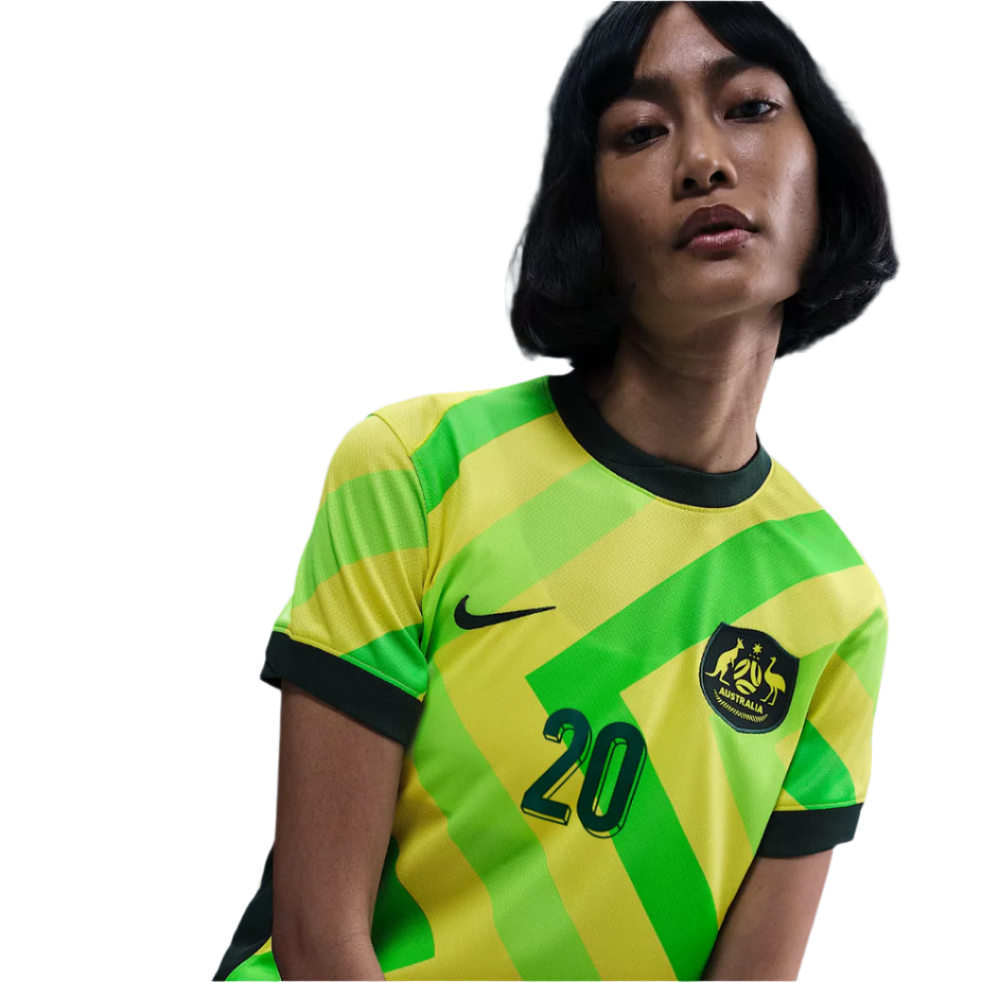 Australia 2025/26 Stadium Home Curved Fit Nike Football Shirt - KERR 20