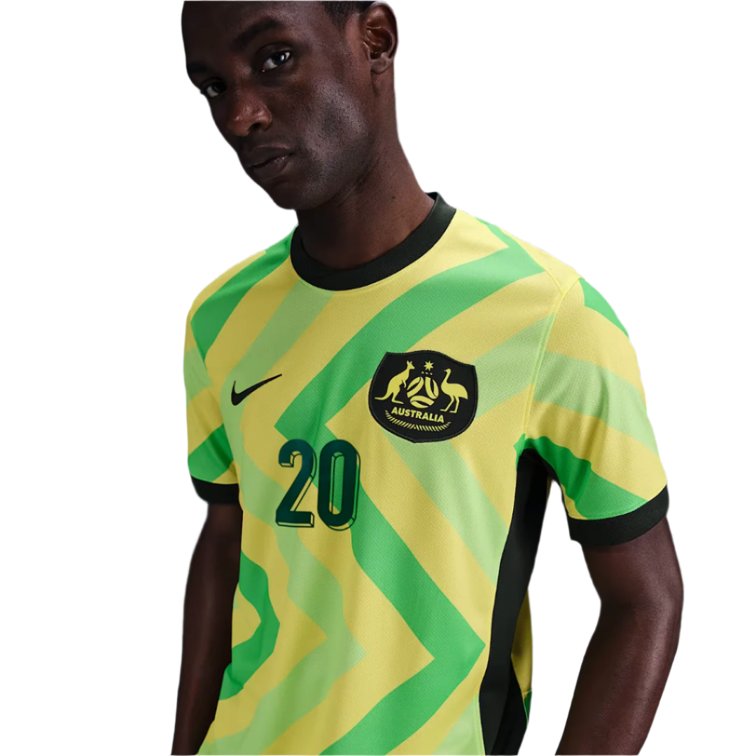 Australia 2025/26 Stadium Home Straight Fit Nike Football Shirt - KERR 20