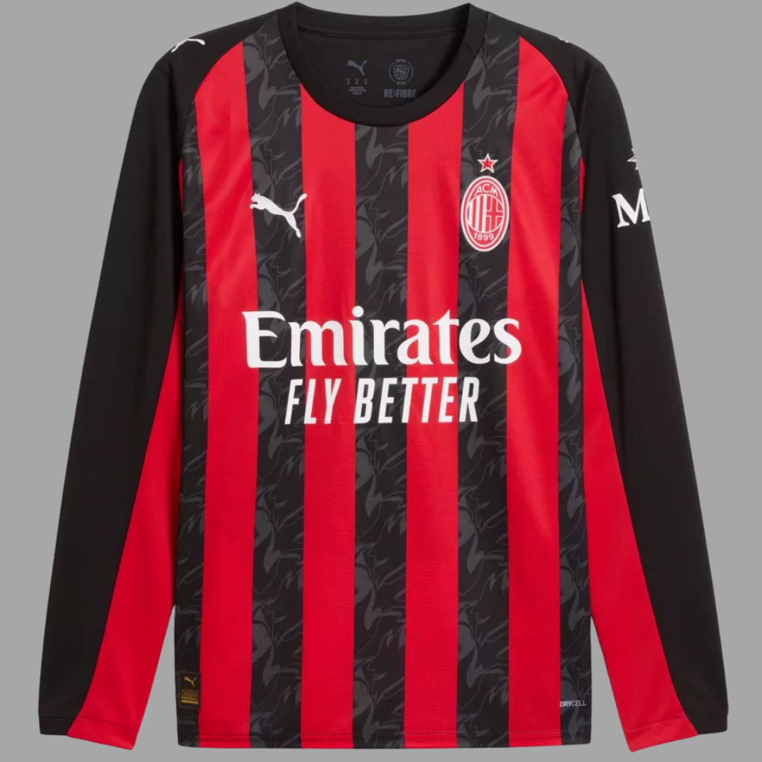 AC Milan 2025/26 Home Straight Fit Longsleeve Shirt