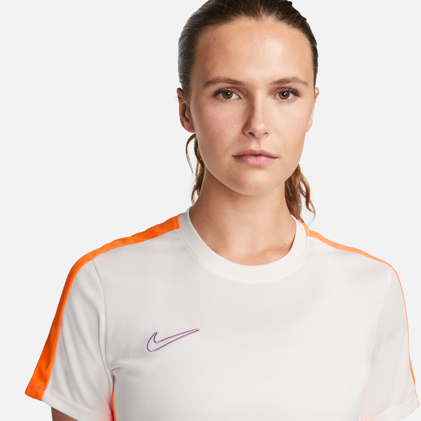 Nike Dri-FIT Academy - Women's Short-Sleeve Top - White and Orange