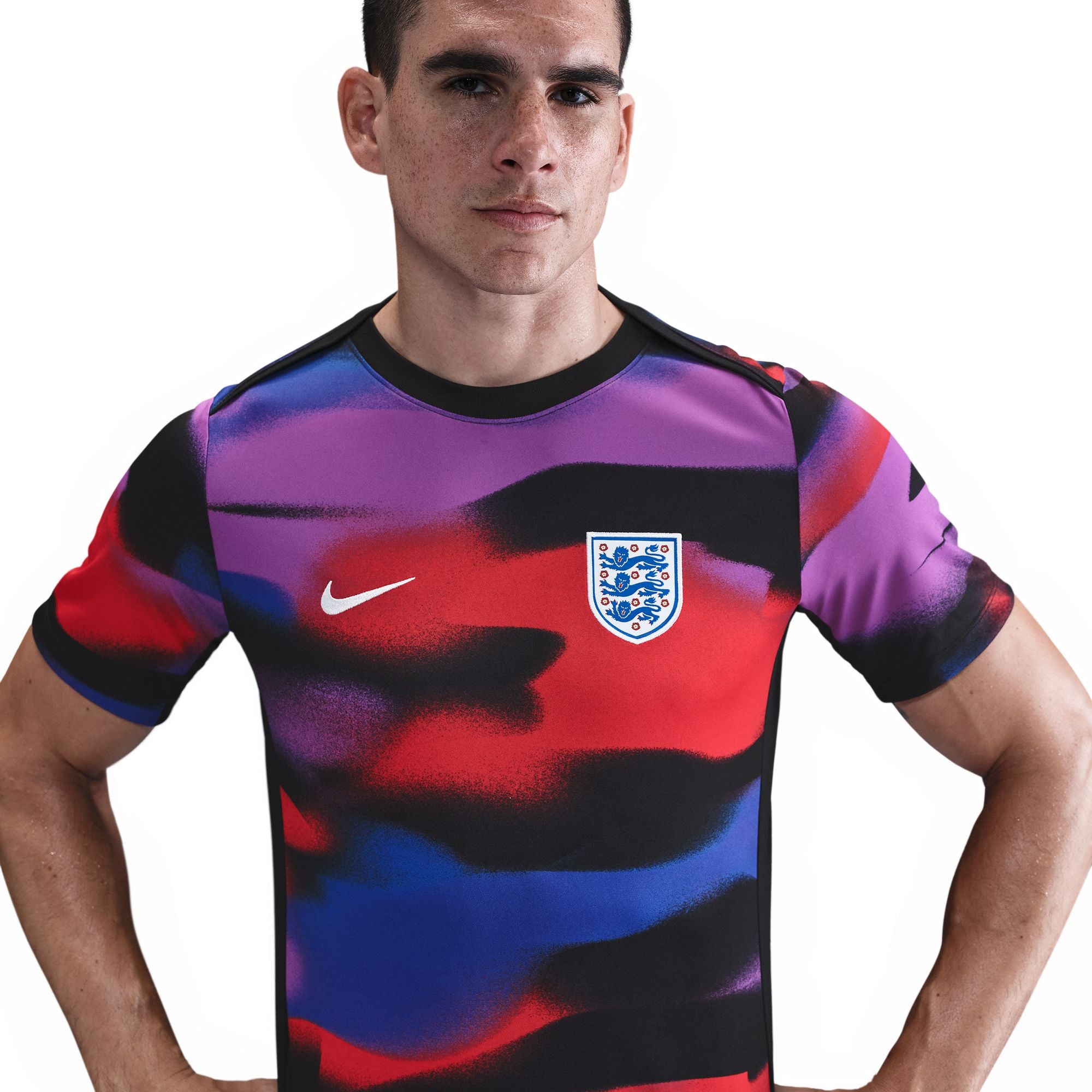 England Academy Pro Straight Fit Nike Dri-FIT Soccer Pre-Match Short-Sleeve Top