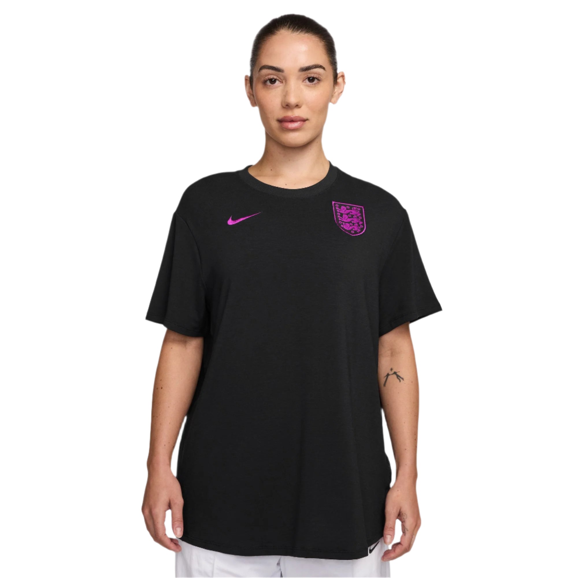 England Relaxed Curved Fit Nike One Dri-FIT Soccer Short-Sleeve Top