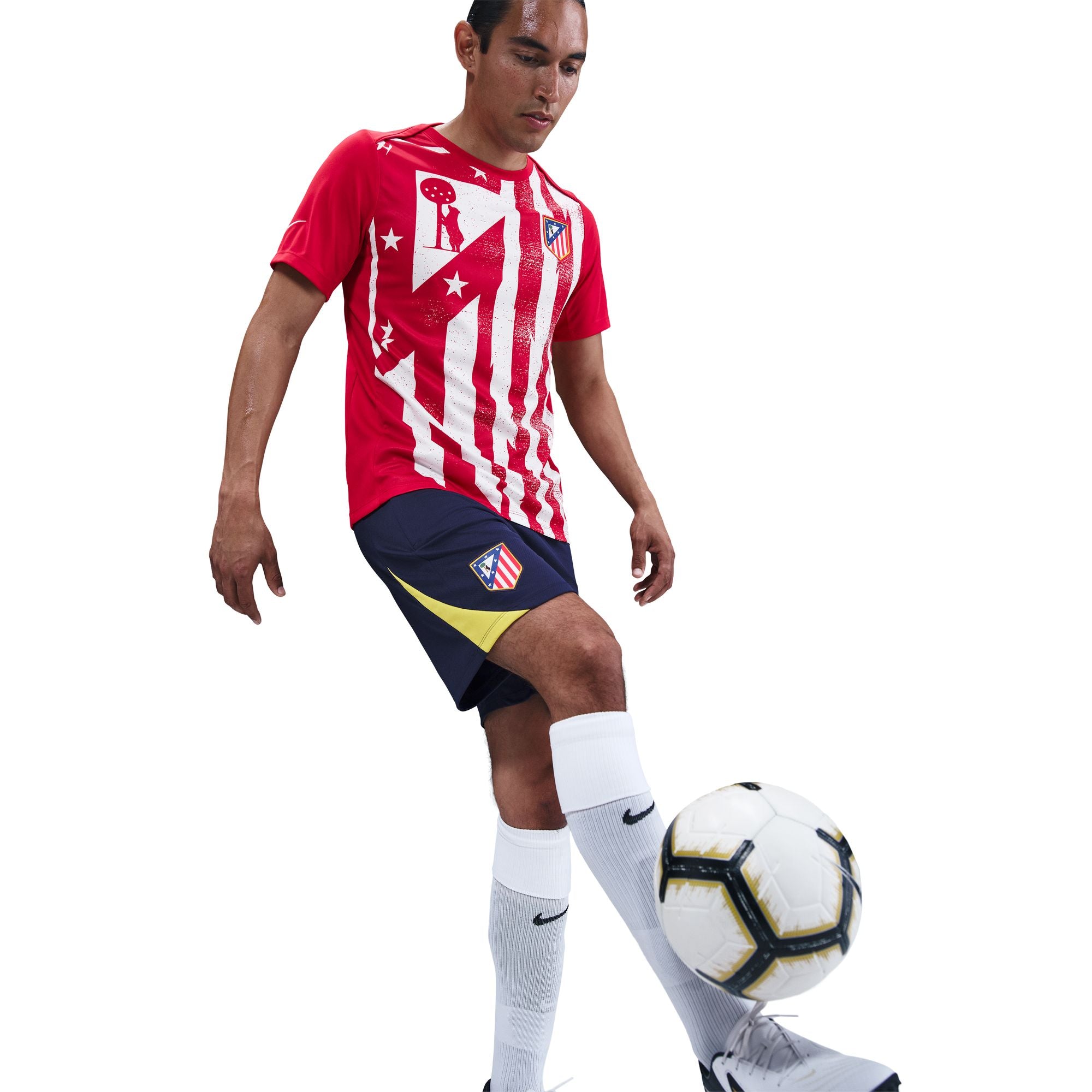 Atletico Madrid Academy Pro Home Straight Fit Pre-Match Short-Sleeve Top