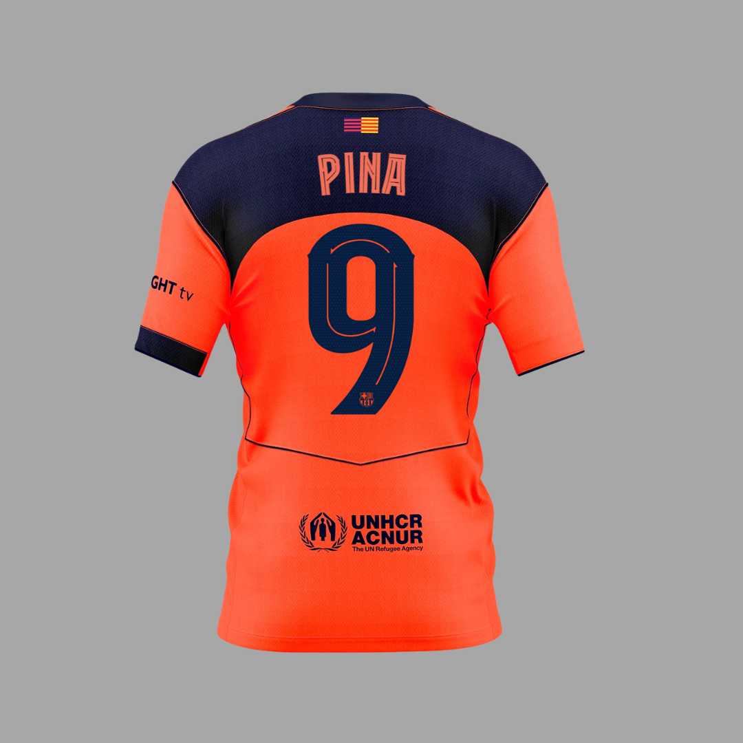 Clàudia Pina Third Shirt 2025/26 FC Barcelona Femeni Back of Shirt
