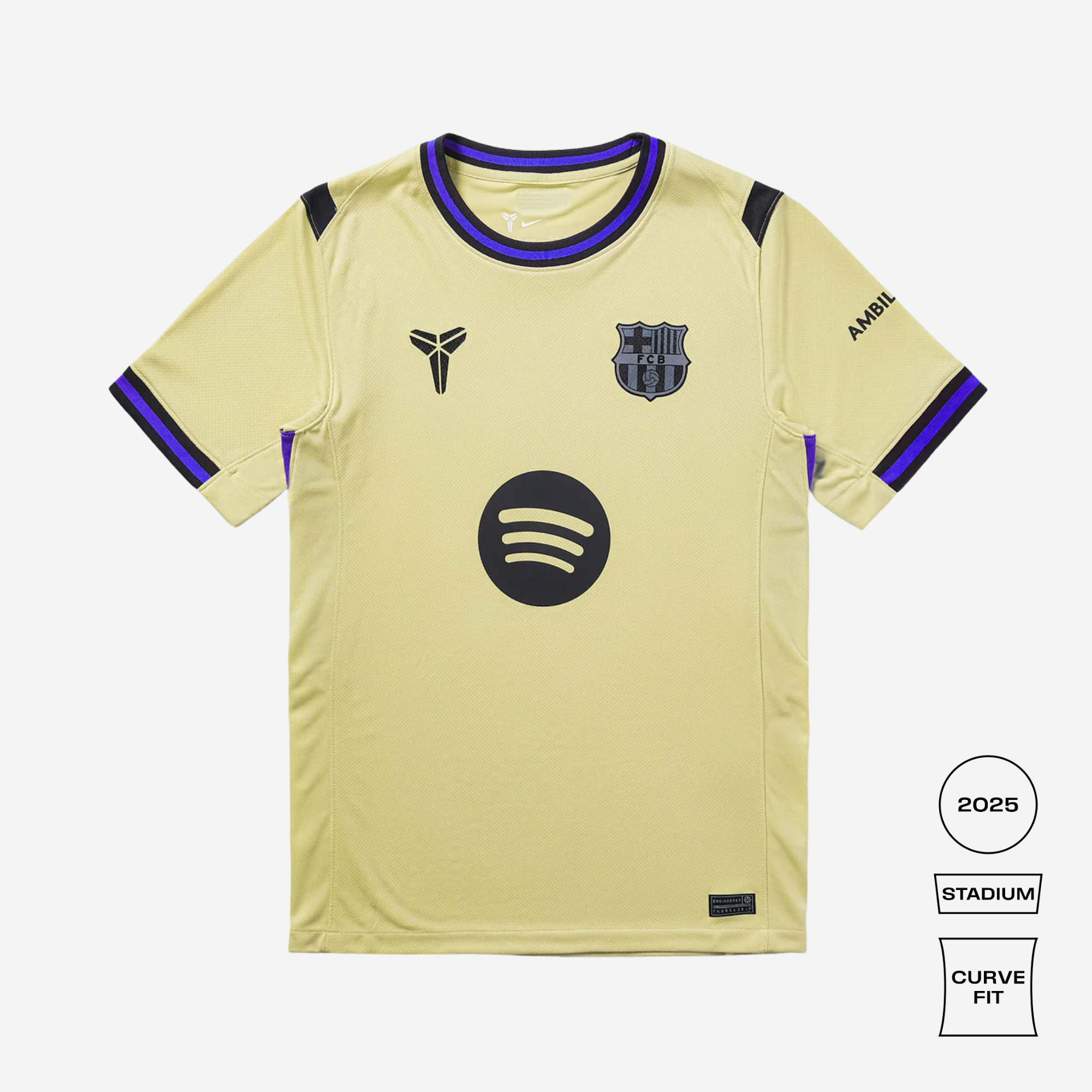 Beige sports jersey with various logos on a white background