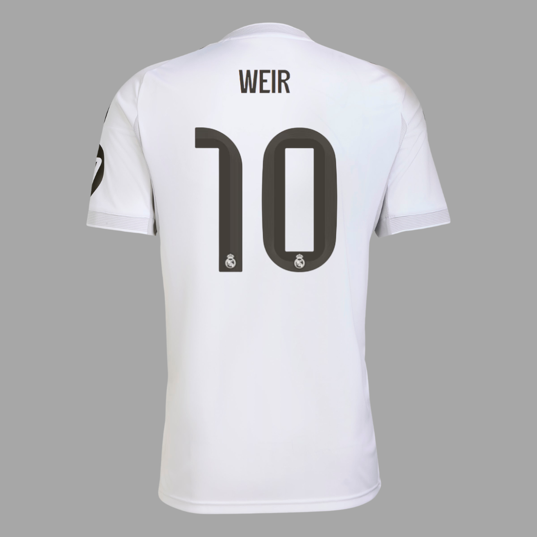 Real Madrid 2025/26 Home Straight Fit Shirt - WEIR 10 – FOUDYS