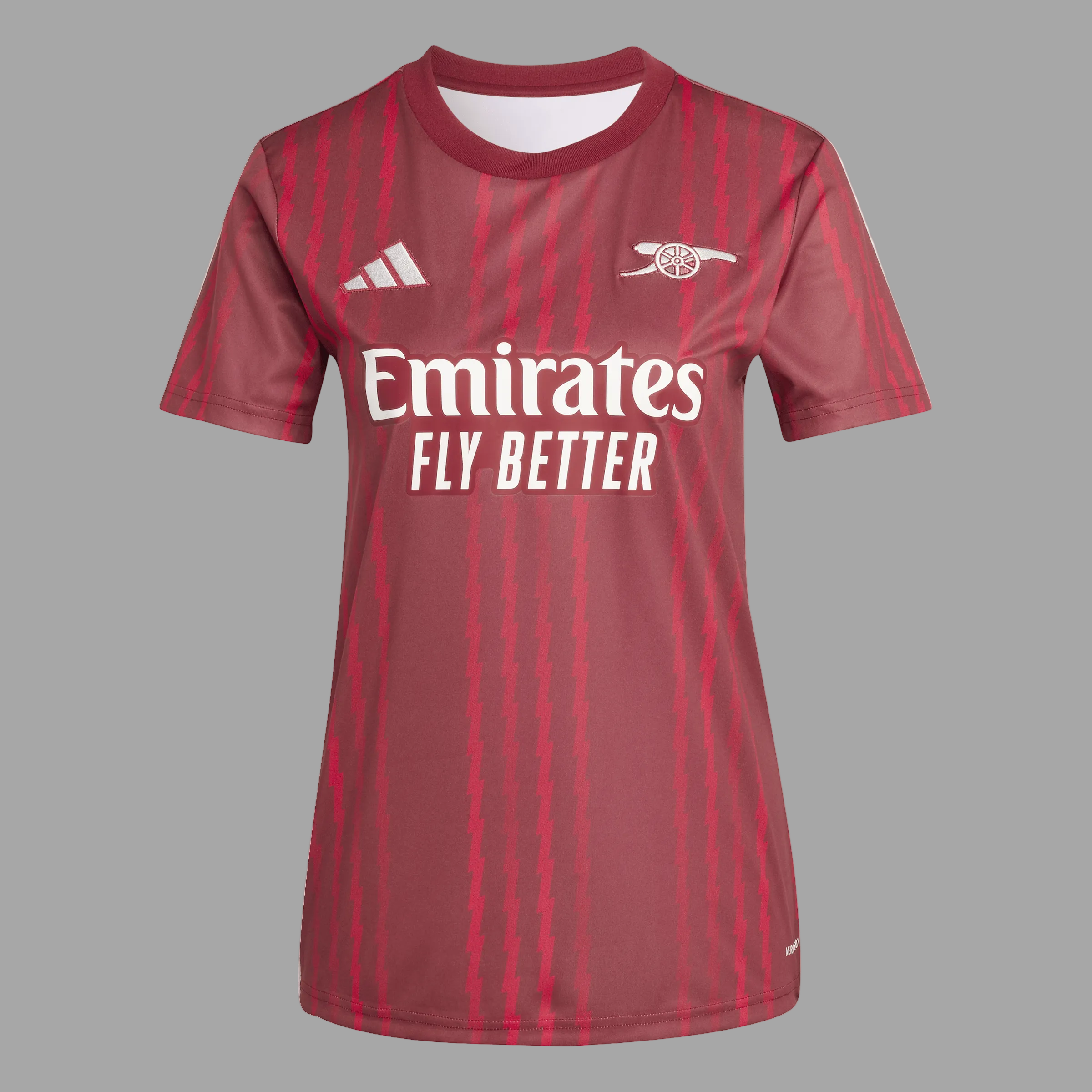 Arsenal 2026 pre match jersey red lightning pattern adidas