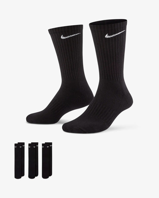 Nike Everyday Cushioned Black Training Crew Socks (3 Pairs)