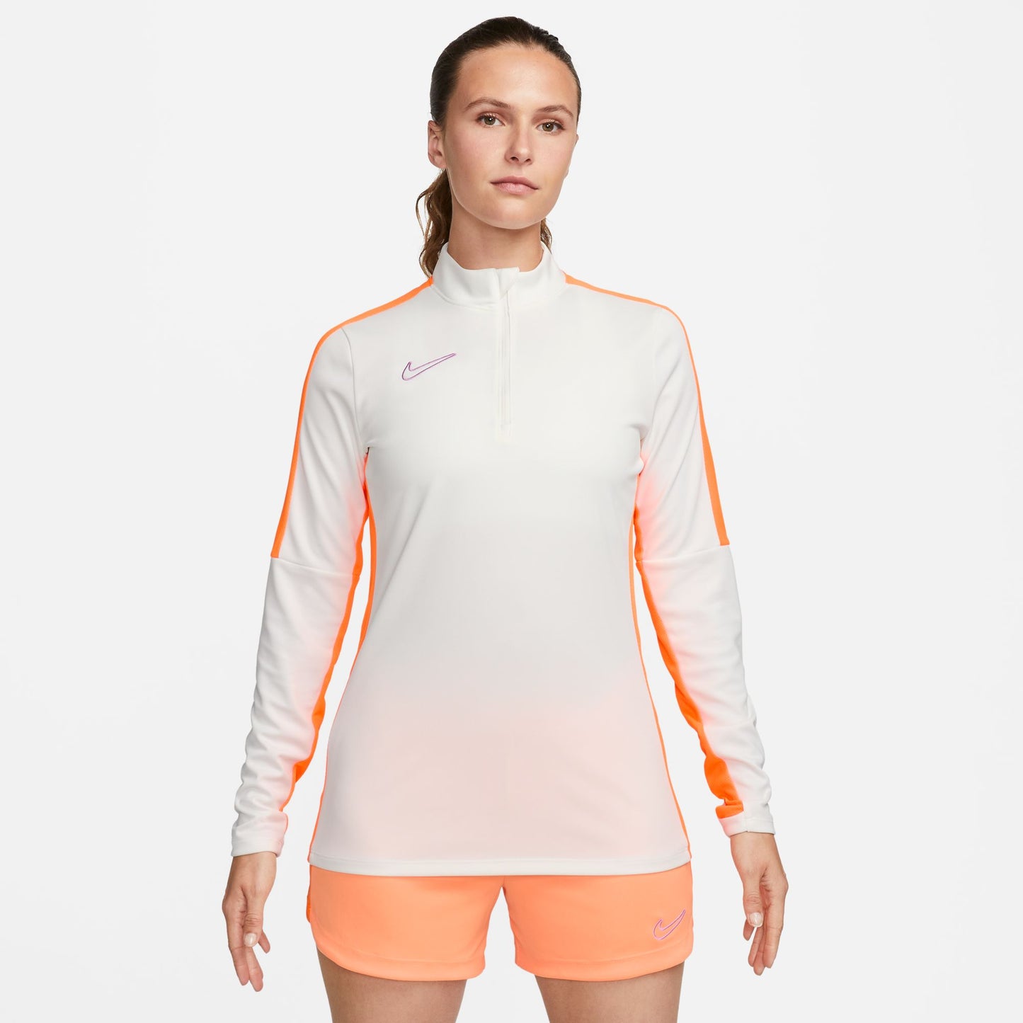 Nike Dri-FIT Academy - Camiseta de fútbol para mujer - Blanco y naranja