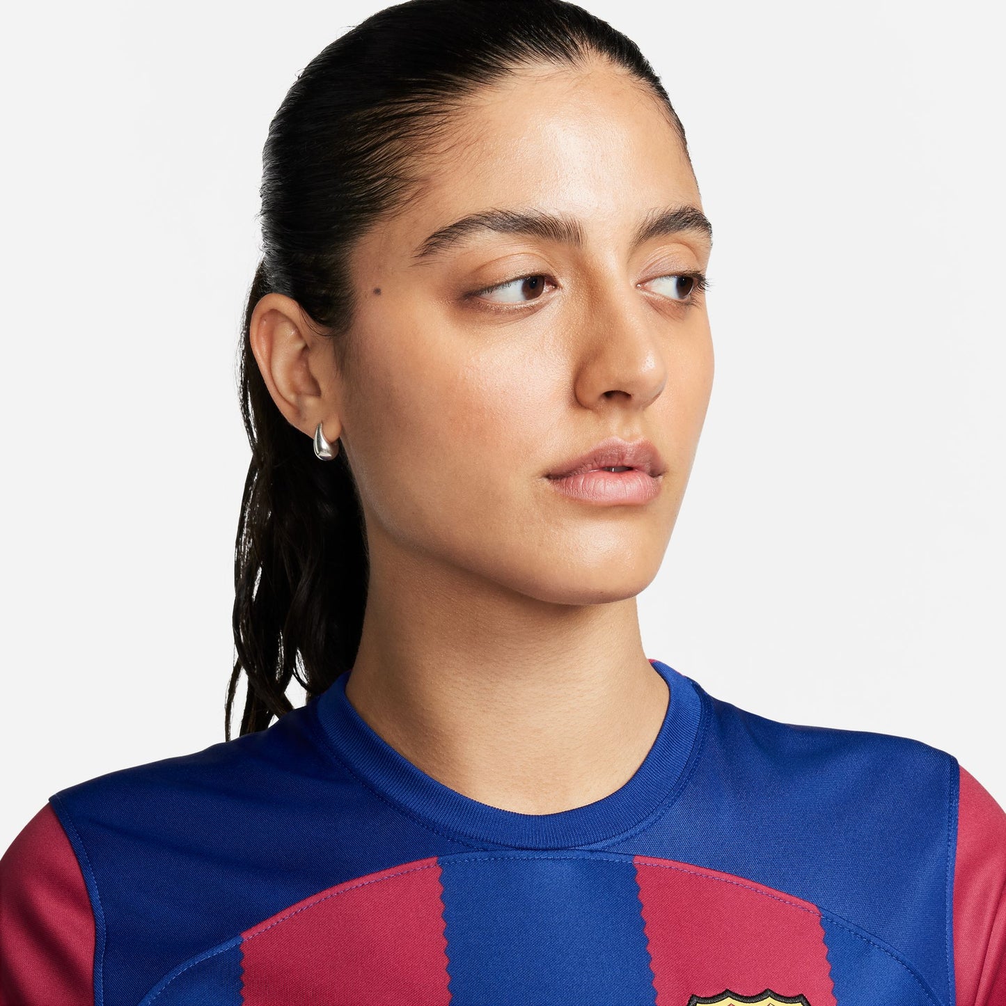 Barcelona 23/24 thuisshirt met gebogen pasvorm Nike stadionshirt