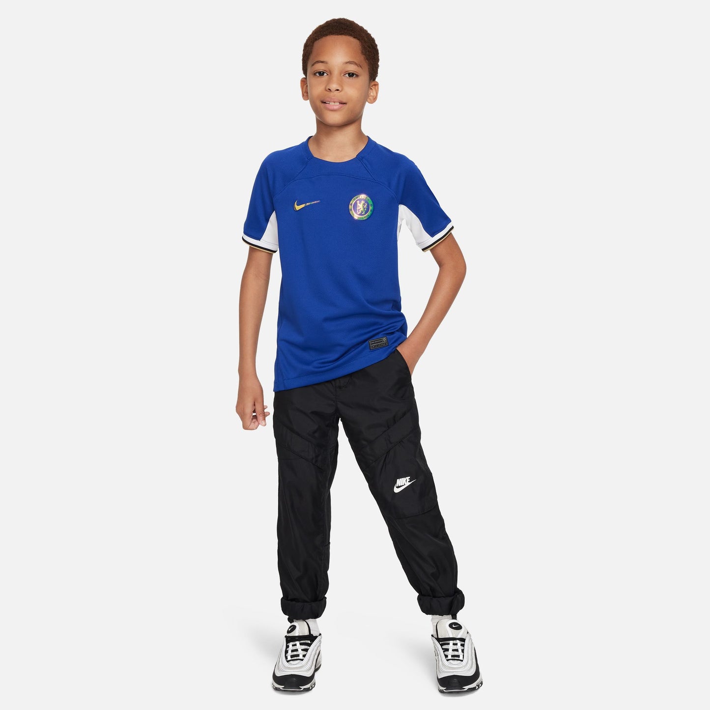 Camiseta de fútbol Nike Dri-FIT de local Stadium del Chelsea FC 2023/24 para niños talla grande 