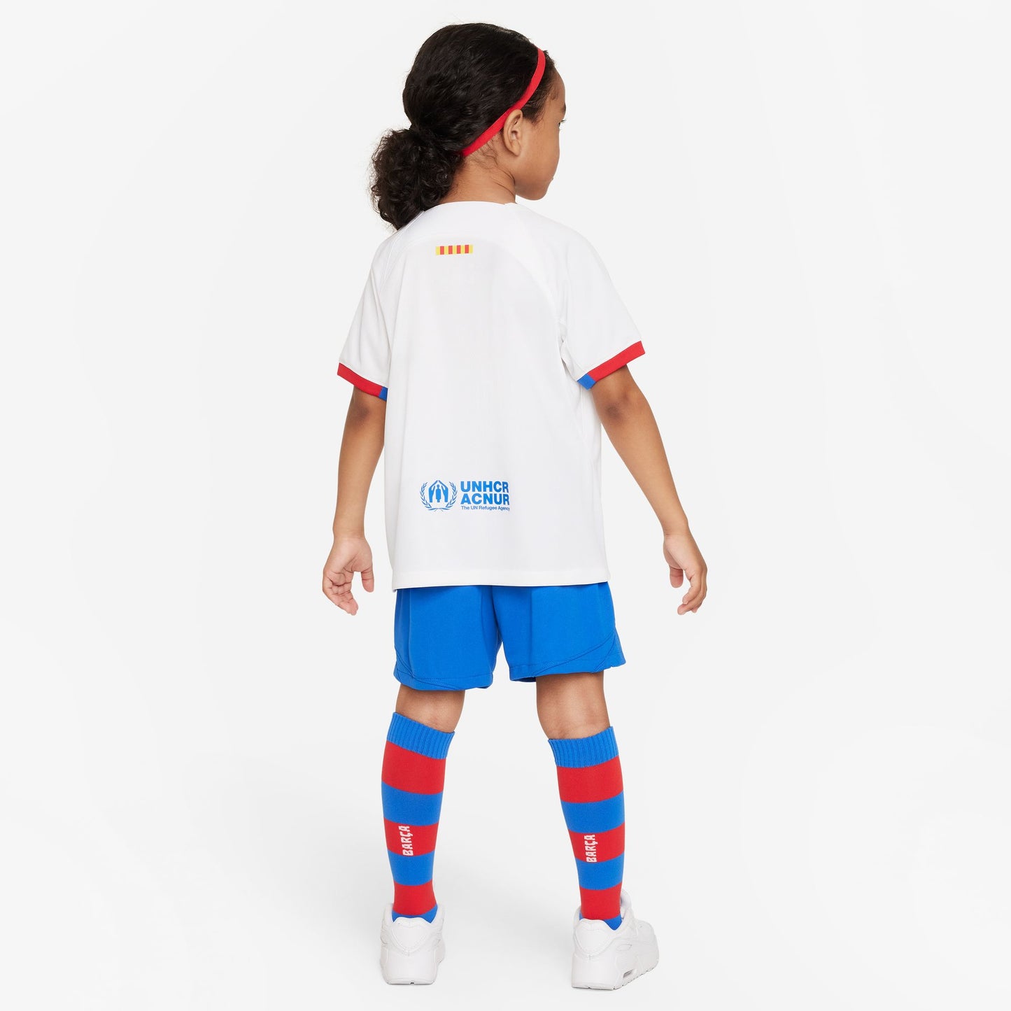 Equipación Nike Dri-FIT de 3 piezas para niños pequeños de la segunda equipación FC Barcelona 2023/24