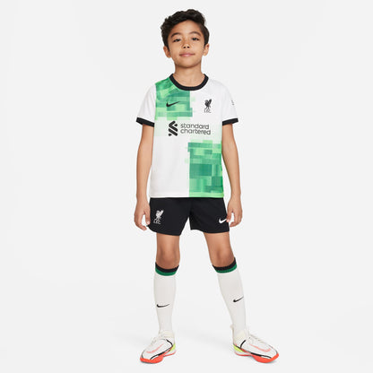 Equipación de 3 piezas Nike Dri-FIT para niños pequeños de la segunda equipación del Liverpool 23/24