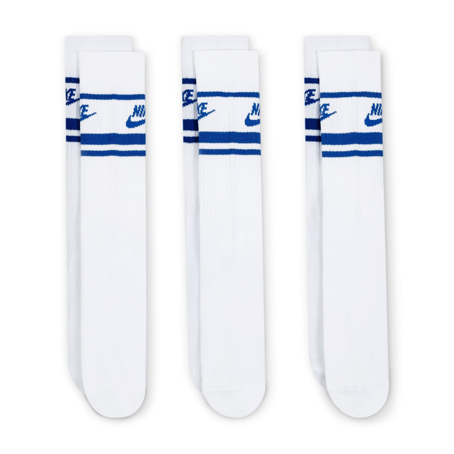 Nike Sportswear Dri-FIT Everyday Essential Crew Socks (3 Pairs, Blue)