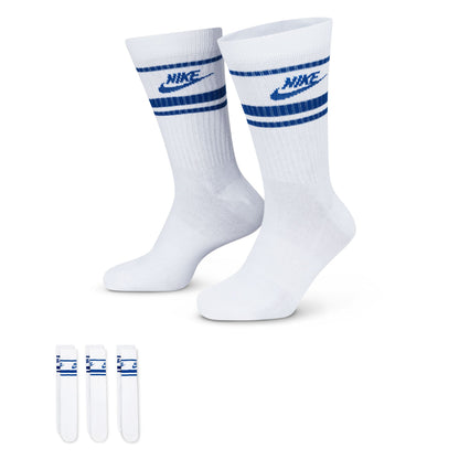 Nike Sportswear Dri-FIT Everyday Essential Crew Socks (3 Pairs, Blue)