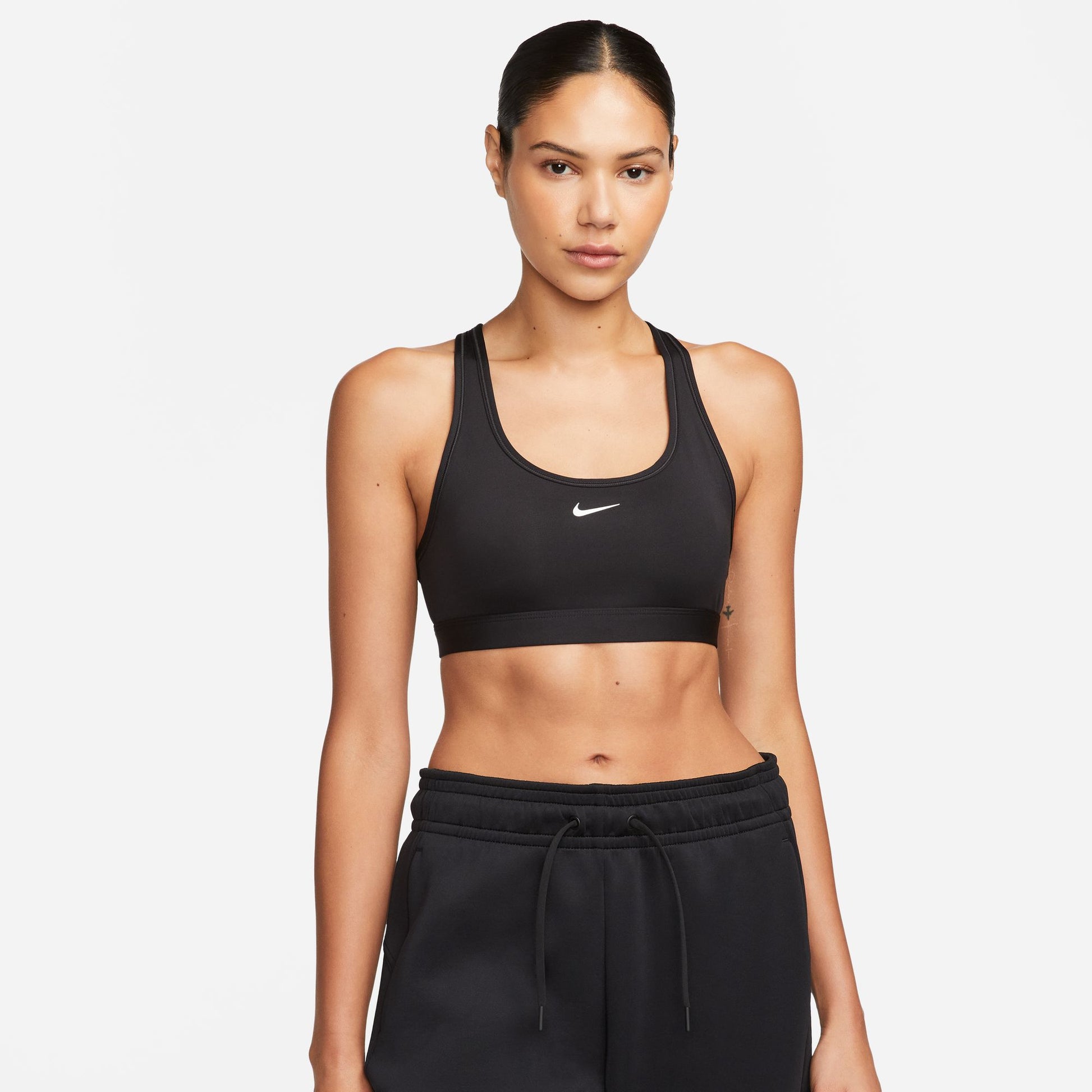 Nike Swoosh Light Support Women's Non-Padded Black Sports Bra – FOUDYS