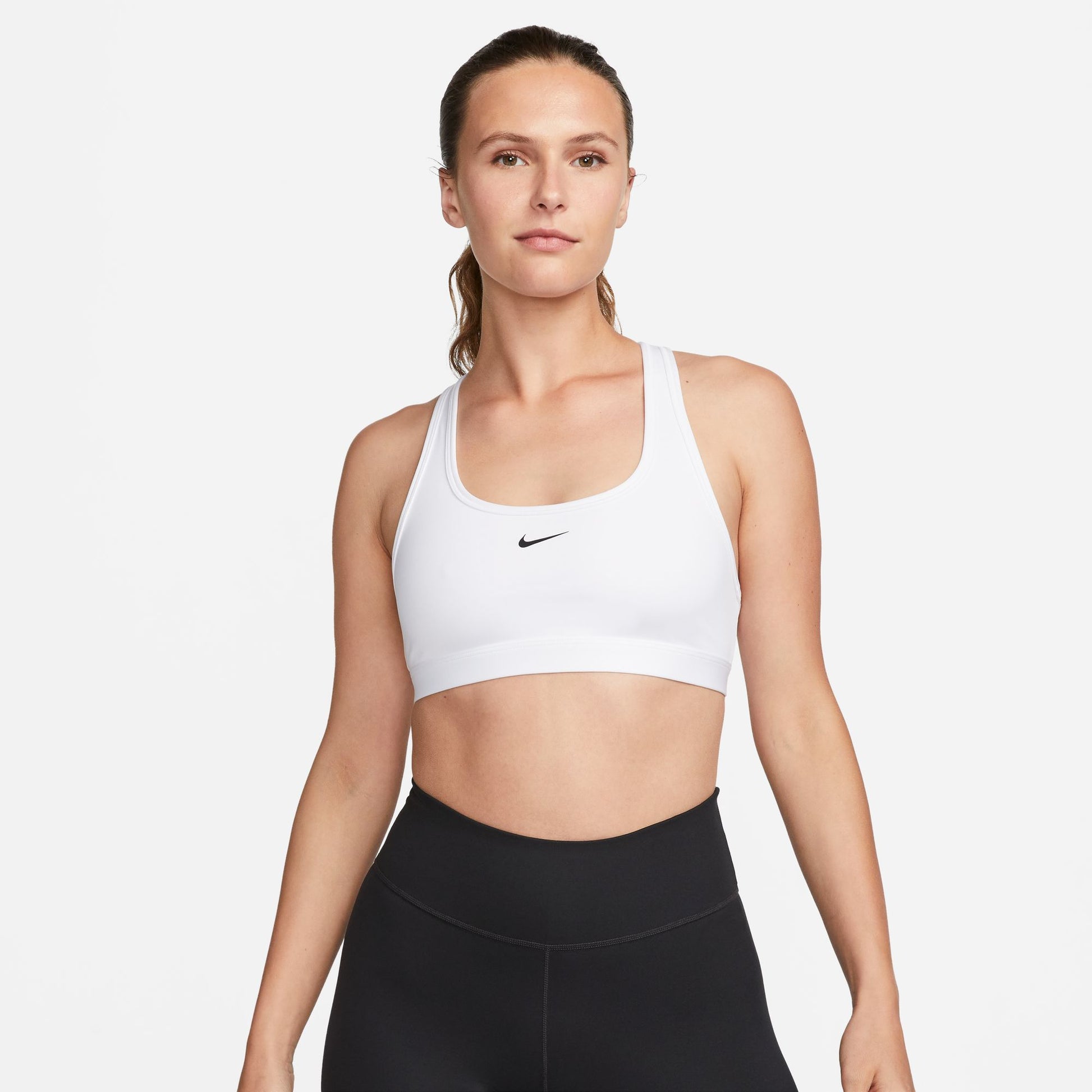 Nike Swoosh Light Support Women's Non-Padded White Sports Bra – FOUDYS
