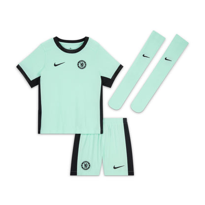 Equipación Nike Dri-FIT de 3 piezas para niño pequeño del Chelsea Tercera 23/24