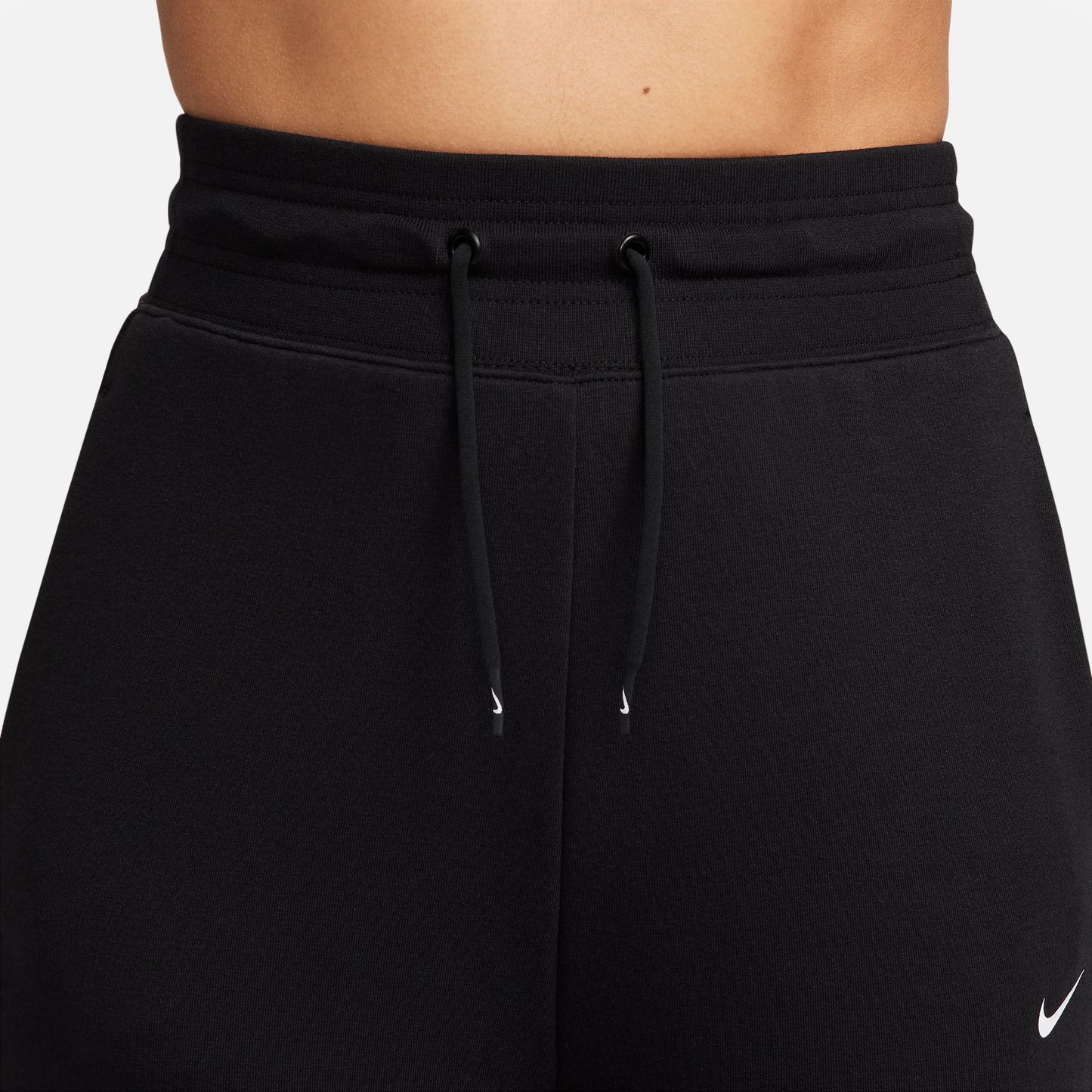 Nike Dri-FIT One - Women's High-Waisted 7/8 French Terry Joggers - Black