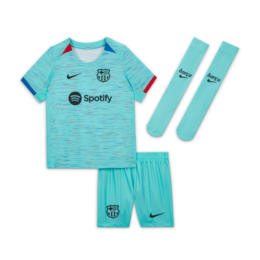 Barcelona derde 23/24 Nike Dri-FIT 3-delig tenue voor kleine kinderen