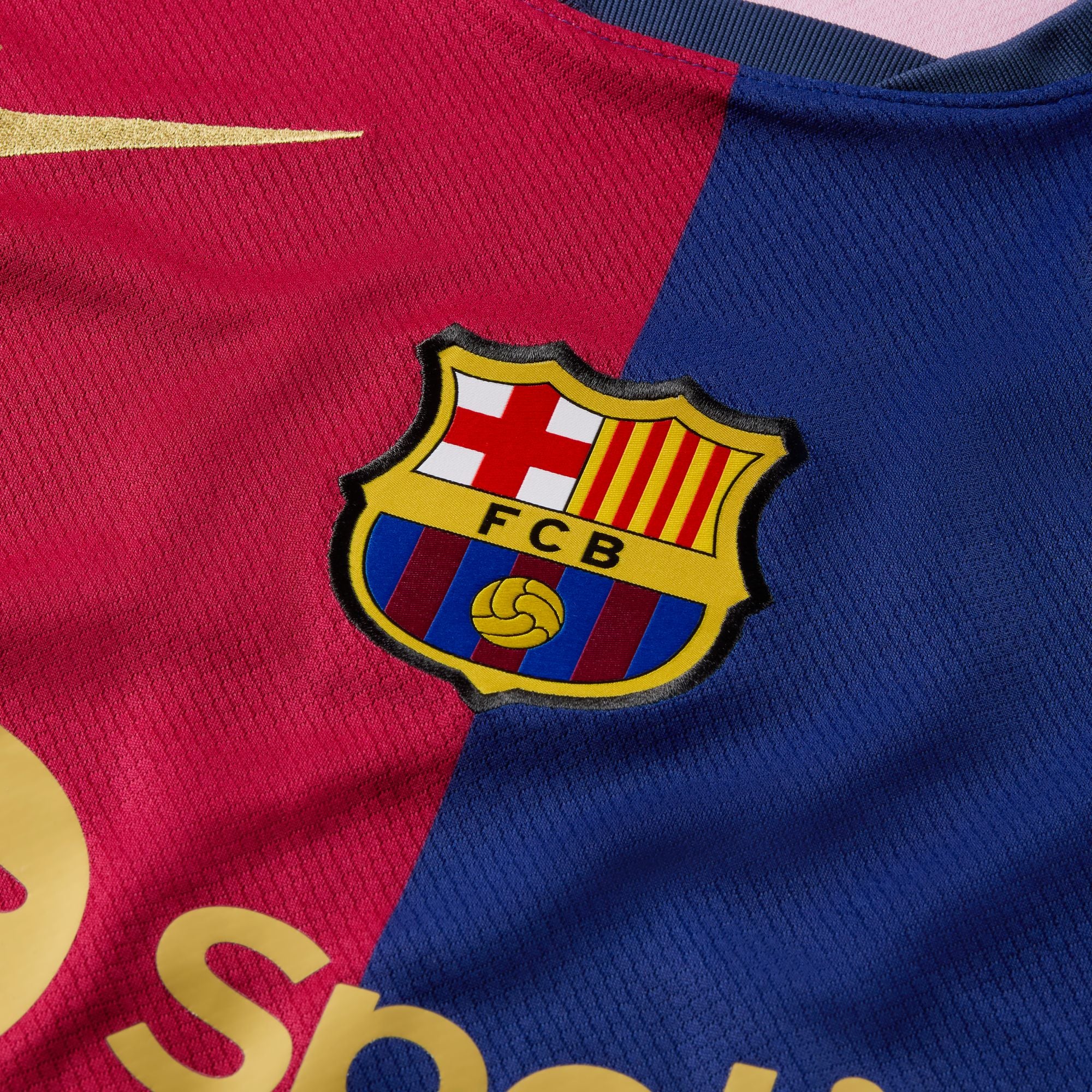 Barcelona 23/24 thuisshirt met gebogen pasvorm Nike stadionshirt