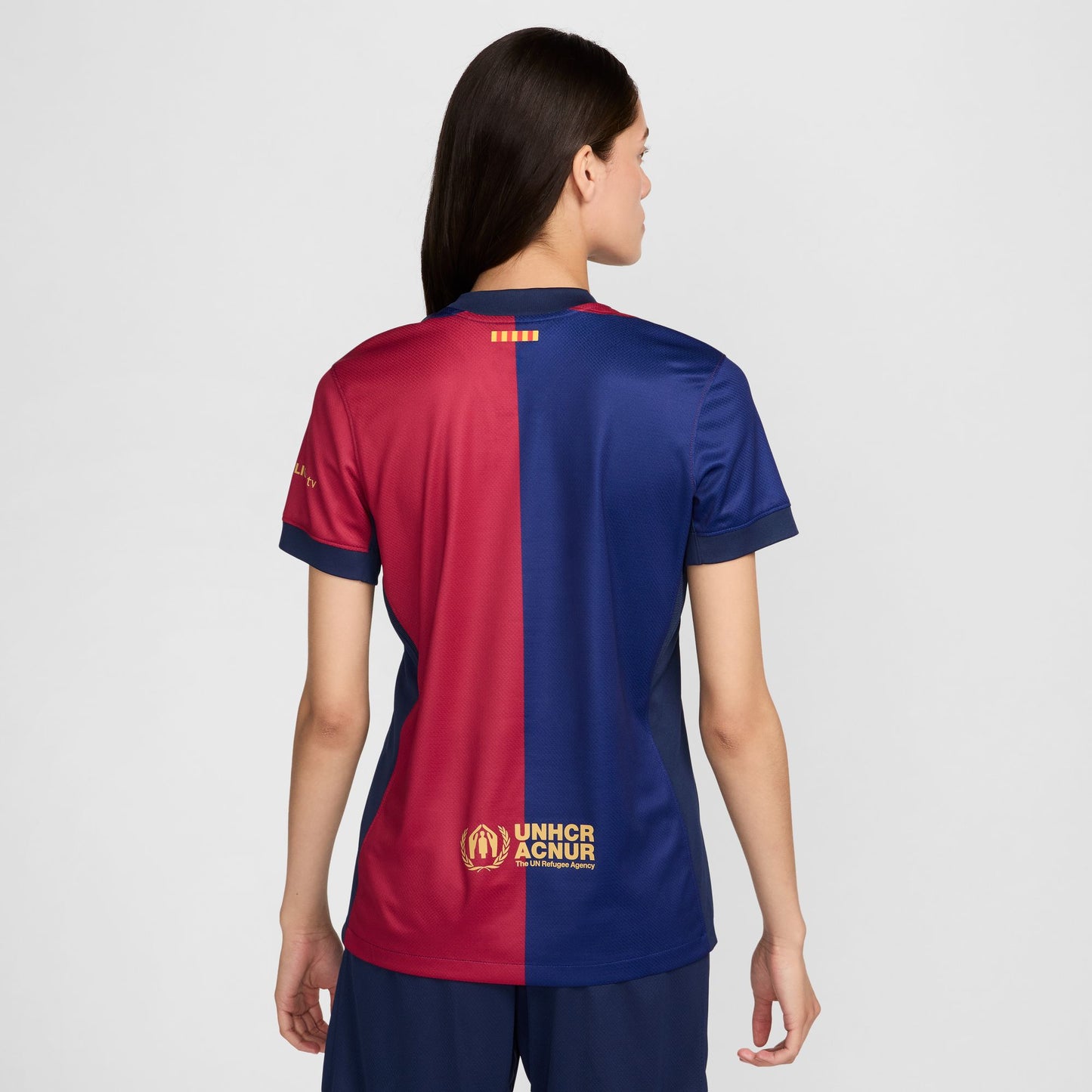 Barcelona 23/24 thuisshirt met gebogen pasvorm Nike stadionshirt