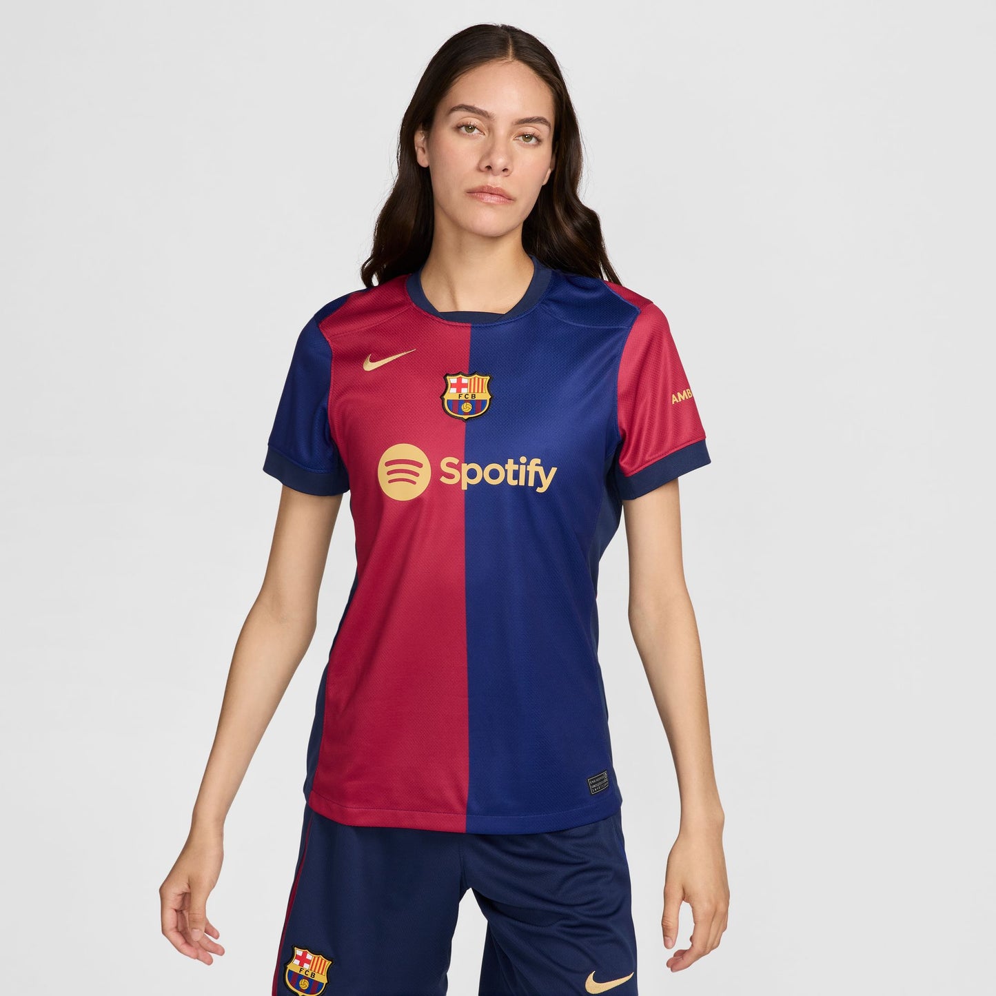 Barcelona 23/24 thuisshirt met gebogen pasvorm Nike stadionshirt