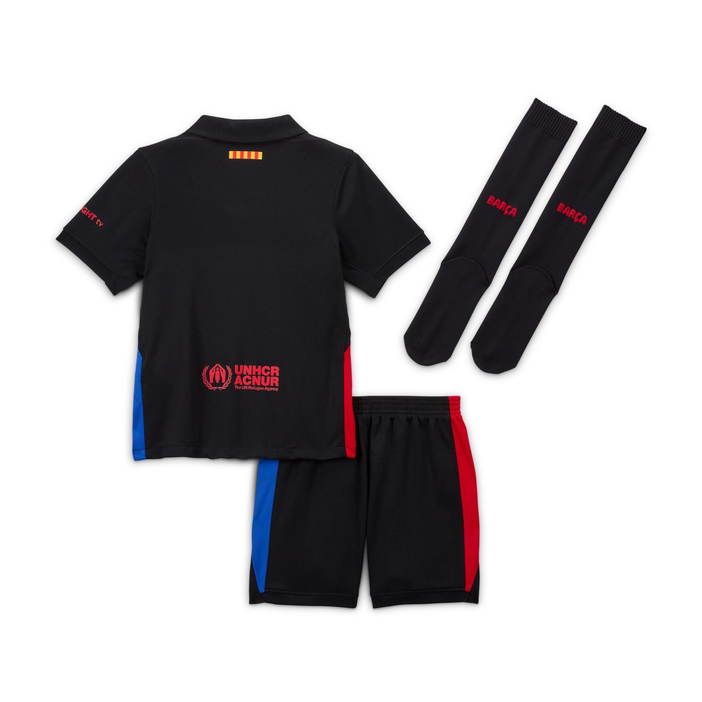 Equipación Nike Dri-FIT de 3 piezas para niños pequeños de local del Barcelona 23/24