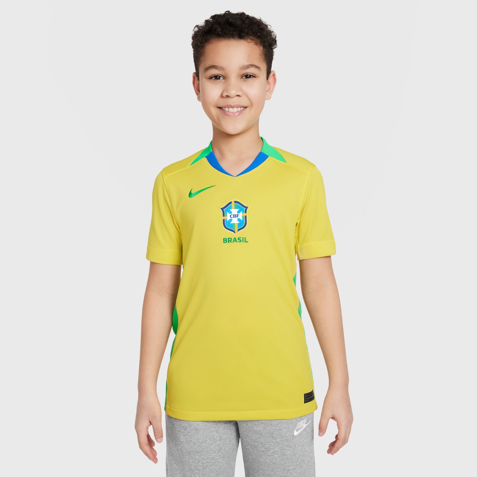 Brazil 2025 Stadium Home Big Kids' Nike Stadium Shirt