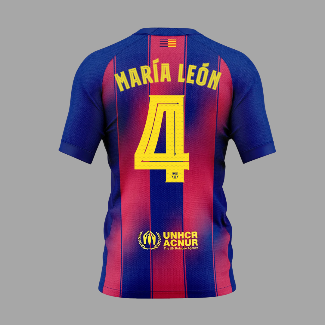 Maria Leon Home Shirt FC Barcelona Men's Fit Stadium Shirt