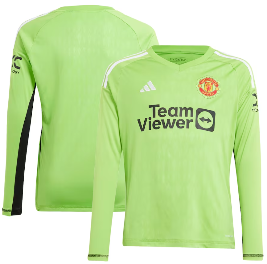 Manchester United 23/24 Adidas Kids Home Goalkeeper Shirt - Long Sleeve