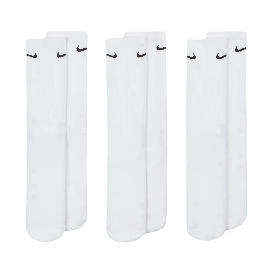 Nike Everyday gedempte witte trainingssokken met ronde hals (3 paar)