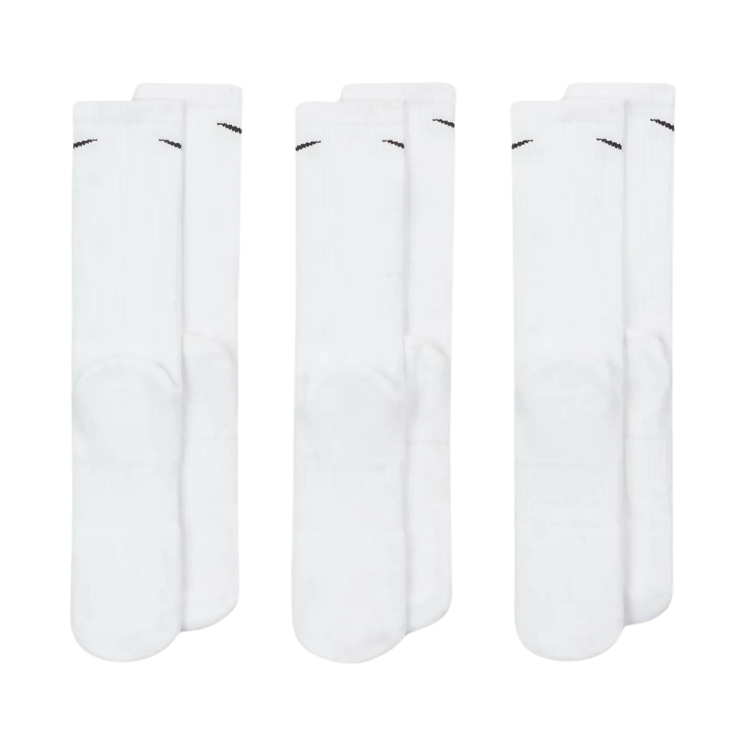 Nike Everyday Cushioned White Training Crew Socks (3 Pairs)