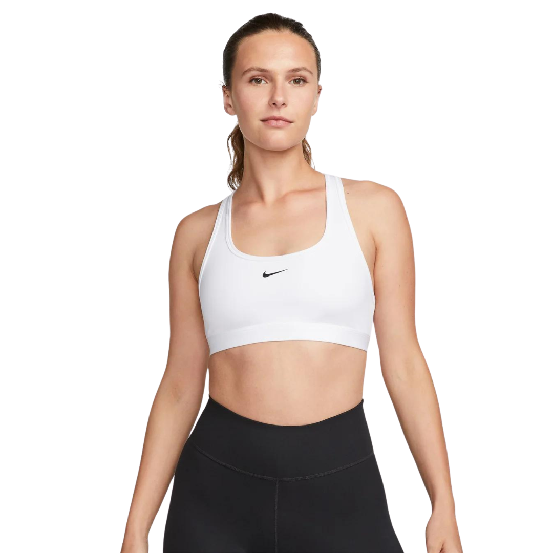 Nike Swoosh Light Support niet-gewatteerde witte sport-bh voor dames