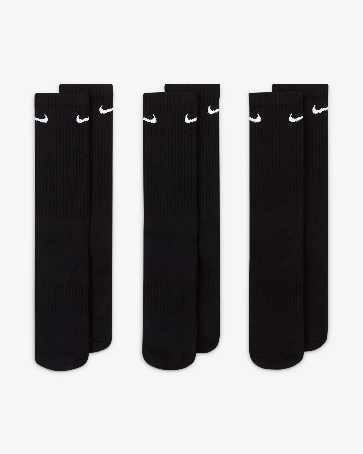 Nike Everyday gedempte zwarte trainingssokken met ronde hals (3 paar)